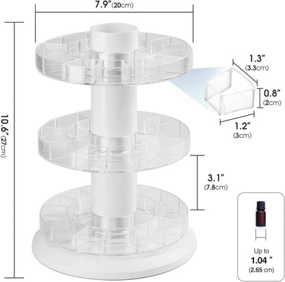 J JACKCUBE DESIGN Rotating Essential Oil Display Stand Spinning Rack for 75 Bottles(up to 120) Organizer 5 Tier Storage Holder -MK505A (5 Tier)