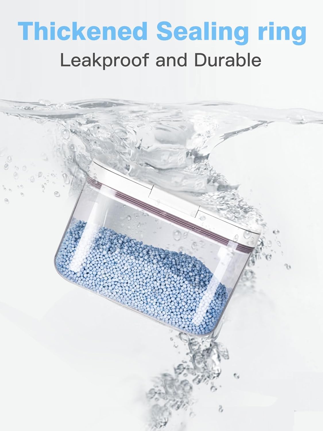 LivLab Mker Laundry Detergent Dispenser with One-Press Lid,Clear PET Powder container with Measuring Cup, Pods container 5.5L/12Lbs/200oz(270 Pods)