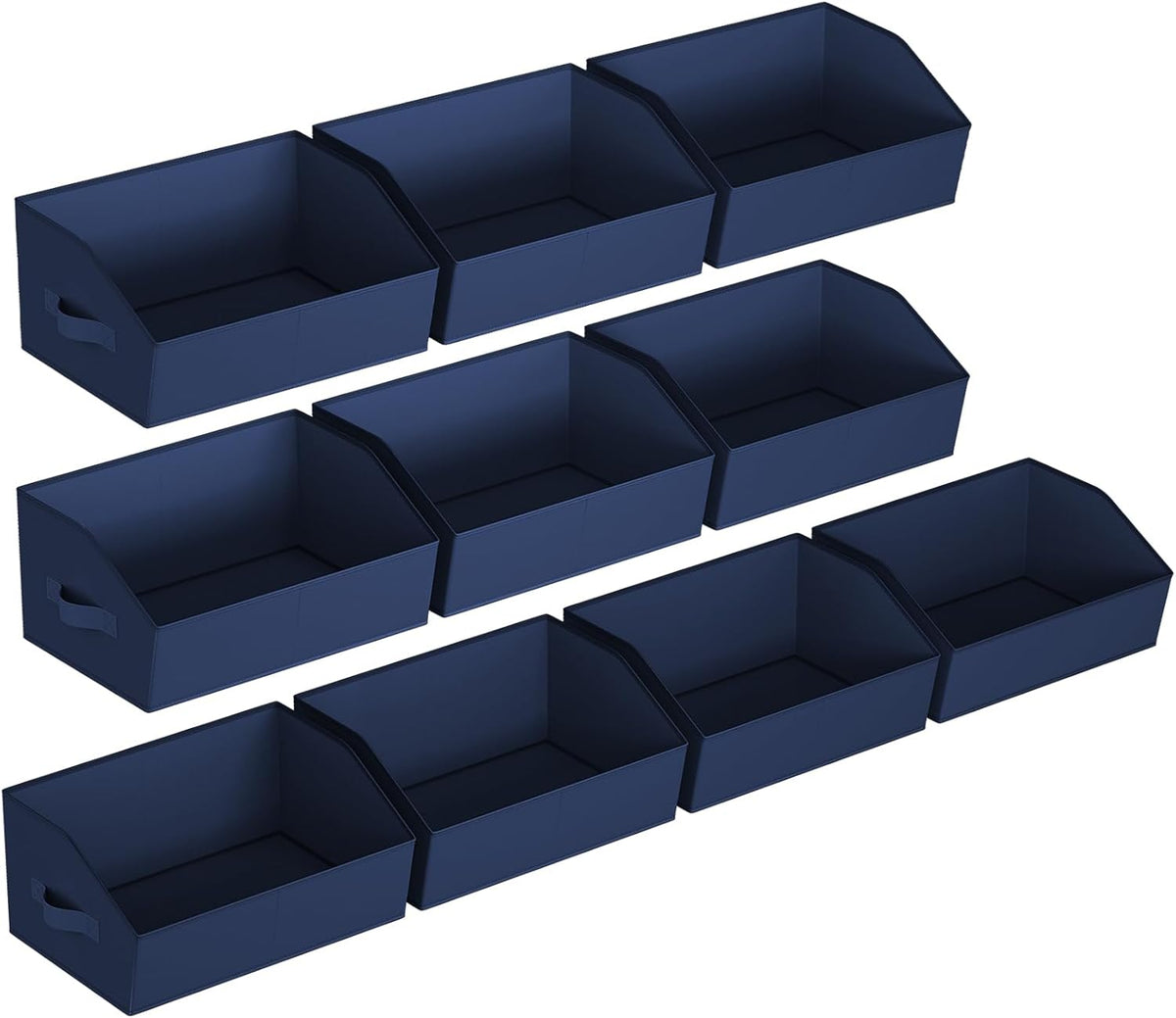 Homsorout Closet Organizers Bins 6 Packs - Large Closet Shelf Organizer with Handles, Fabric Trapezoid Storage Bins, Collapsible Storage Cubes for Clothes, Towels, Light Gray
