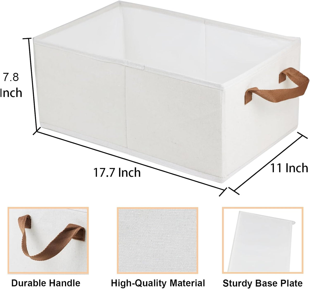 Fordonral Pack of 3 Large Capacity Storage Bins Closet Organizer System, Sturdy Foldable Storage Boxes for Organizing Clothing, Sheets, Toys, Books - Shelf Organizer Shelves Basket Storage Bin