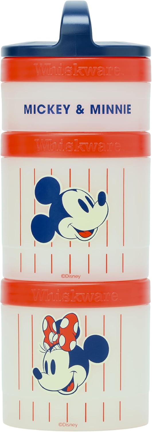 Whiskware Bluey Stackable Snack Containers for Babies, Toddlers, and Kids, 3 Stackable Snack Cups for School and Travel, Cupholder Friendly, Bluey and Bingo! Let’s Do This!