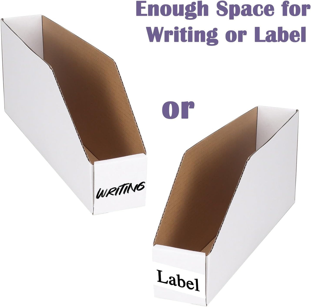 EXYGLO Cardboard Boxes, Pack of 35 Corrugated Storage Bins 12x6x4.5 inch Pantry Organizer Bins for Shelves Garage Office Organization
