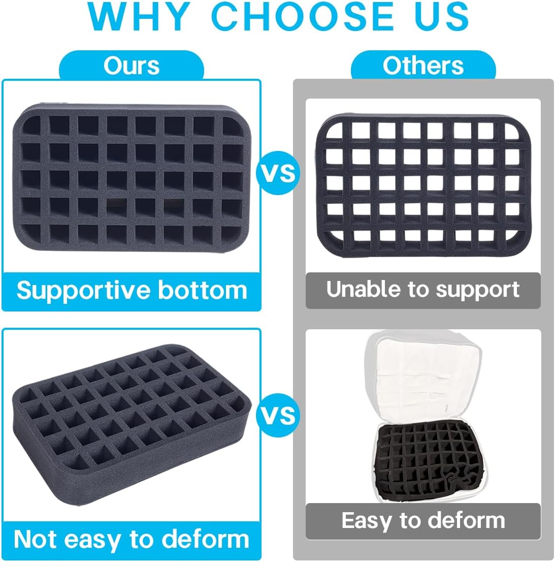 2 Pack Nail Polish Organizer Holder Foam Pad with Slots for Storage 60 Bottles (15ml/0.5fl.oz) Nail Polish or Essential Oil Tray for Drawers Black