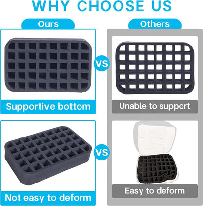 2 Pack Nail Polish Organizer Holder Foam Pad with Slots for Storage 60 Bottles (15ml/0.5fl.oz) Nail Polish or Essential Oil Tray for Drawers Black