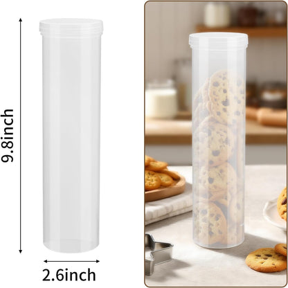 2PCS Storage Container Compatible with Oreo-6.5-Inch Width 24.8-Inch Height,Round,Food Grade PP Material,Transparent Cookie Holder For Stay Fresh,