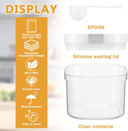 FMOACEN 27 oz Protein Powder Container with Measuring Spoon Airtight Protein Container Moisture-Proof Food Storage Canister for Coffee Sugar Flour Cereal and Dry Foods, Stackable and Easy to Clean