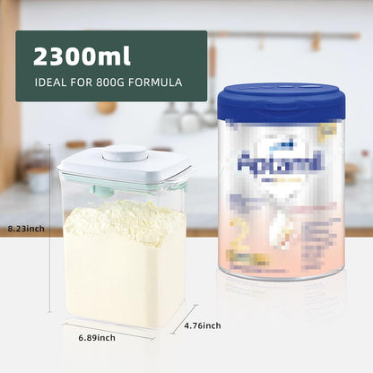 Formula Container to Go- 1700ml Pop Top Milk Powder Container, BPA-Free Airtight Formula Dispenser with Scoop and Scraper, 21OZ, 1.32LB, 600g, Clear