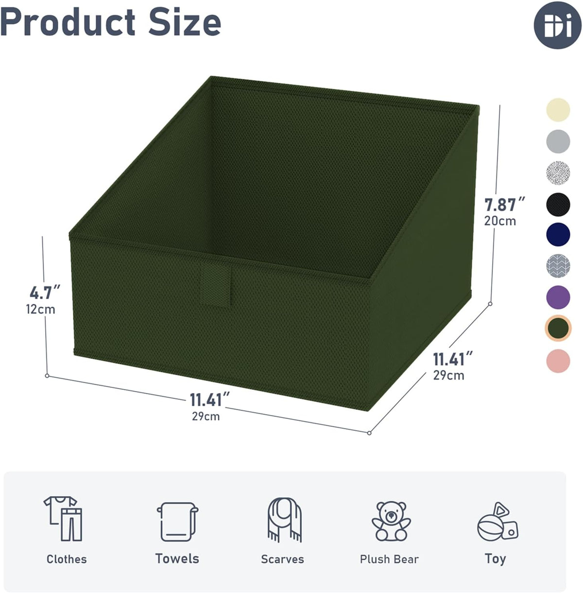 DIMJ Closet Storage Bins - Fabric Storage Baskets for Shelves, Collapsible Closet Organizers and Storage with Handles, Trapezoid Shelf Organization Storage Cubes for Purse, Toys, Books, Towel, Socks