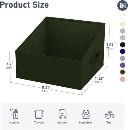 DIMJ Closet Storage Bins - Fabric Storage Baskets for Shelves, Collapsible Closet Organizers and Storage with Handles, Trapezoid Shelf Organization Storage Cubes for Purse, Toys, Books, Towel, Socks