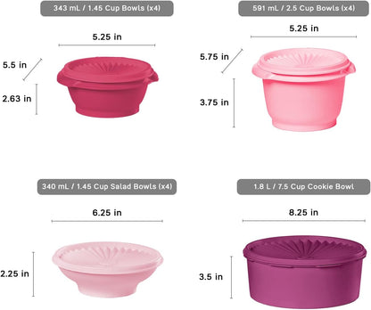 Tupperware Heritage Collection, New Food Storage Container Set in Vintage Pink, Dishwasher Safe and BPA Free (18 containers, 18 lids)