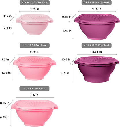 Tupperware Heritage Collection, New Food Storage Container Set in Vintage Pink, Dishwasher Safe and BPA Free (18 containers, 18 lids)