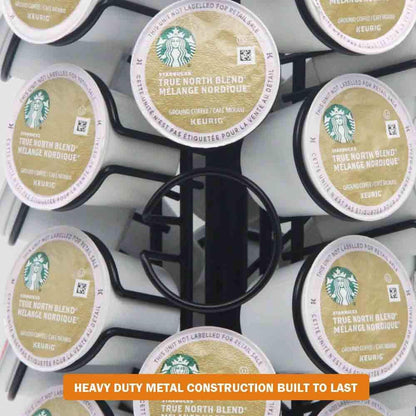 BLACKSMITH FAMILY 36 K Cup Pod Carousel Easy Assembly Design K Cup Holders,K Cup Holder, K Cups Holder,K Cup Carousel, 4-Tier Coffee Pods Holder Storage Organizer Stand,Glossy Black