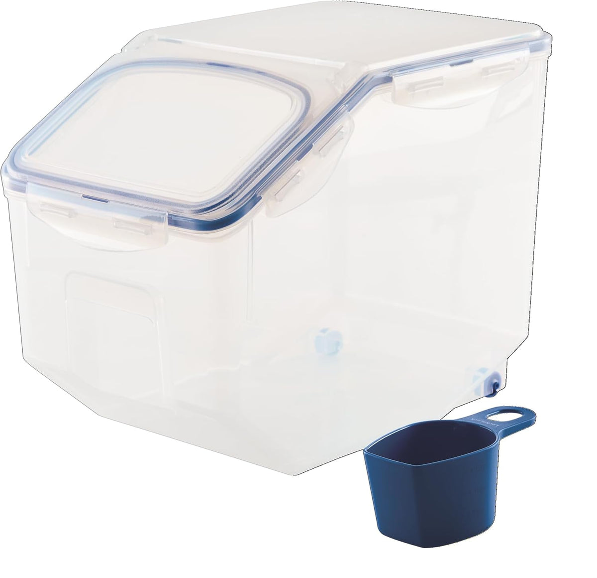 LOCK & LOCK Easy Essentials Food lids (flip-top) / Pantry Storage/Airtight containers, BPA Free, top-16.5 Cup-for Cereal, Clear