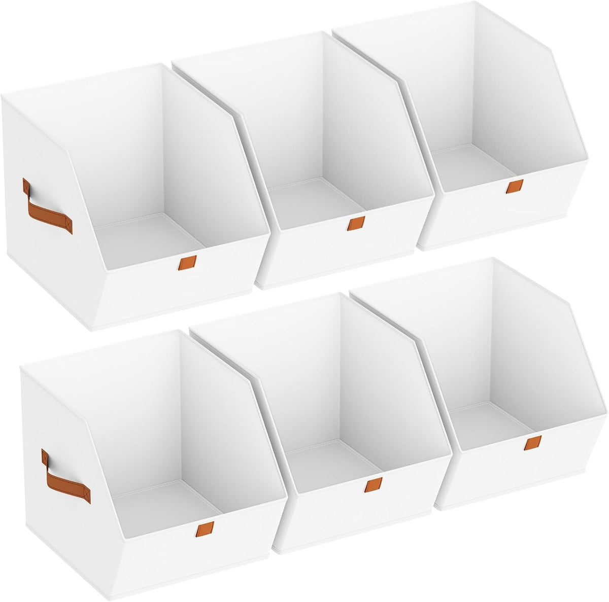 Homsorout Fabric Closet Storage Cubes - Square Storage Bins with Dual Handles for Clothes, Towels, Toys, Cube Storage Organizers for Bedroom, Nursery, Shelves, Closet, Small Spaces, Beige