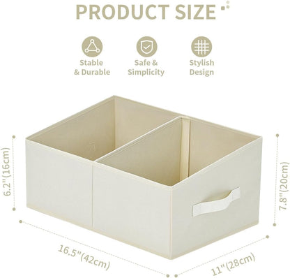 DIMJ Closet Storage Bins - Fabric Storage Baskets for Shelves, Collapsible Closet Organizers and Storage with Handles, Trapezoid Shelf Organization Storage Cubes for Purse, Toys, Books, Towel, Socks