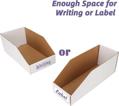 EXYGLO Cardboard Boxes, Pack of 35 Corrugated Storage Bins 12x6x4.5 inch Pantry Organizer Bins for Shelves Garage Office Organization