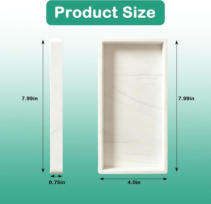Oil Tray Kitchen Counter, Keeps Countertop Tidy, Kitchen Silicone Tray for Oil Bottle, Protect Bottles from Cracks and Scratches, for Glass Oils Sprayer and Bottle (Marble Design)