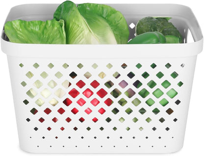Glad Plastic Baskets for Organizing, Set of 6 | Pantry Storage for Under Counter, Linen Closet, and Bathroom | Nesting Shelf Bins with Handles, 1 Gallon, Grey