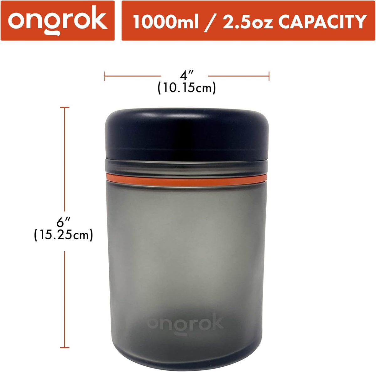 ONGROK Glass Storage Jar, 180ml | UV Herb/Spice Jar with Child‑Resistant Lid, Color‑Coded Glass Containers to Preserve Smell and Aroma