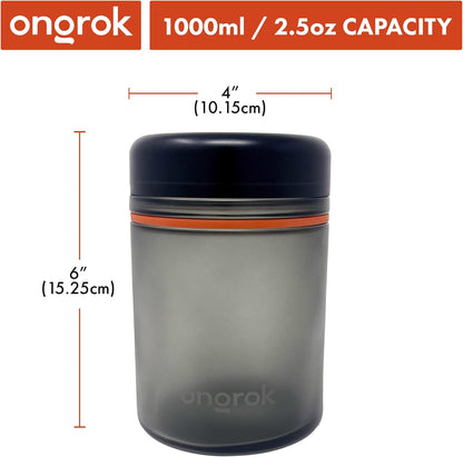 ONGROK Glass Storage Jar, 180ml | UV Herb/Spice Jar with Child‑Resistant Lid, Color‑Coded Glass Containers to Preserve Smell and Aroma