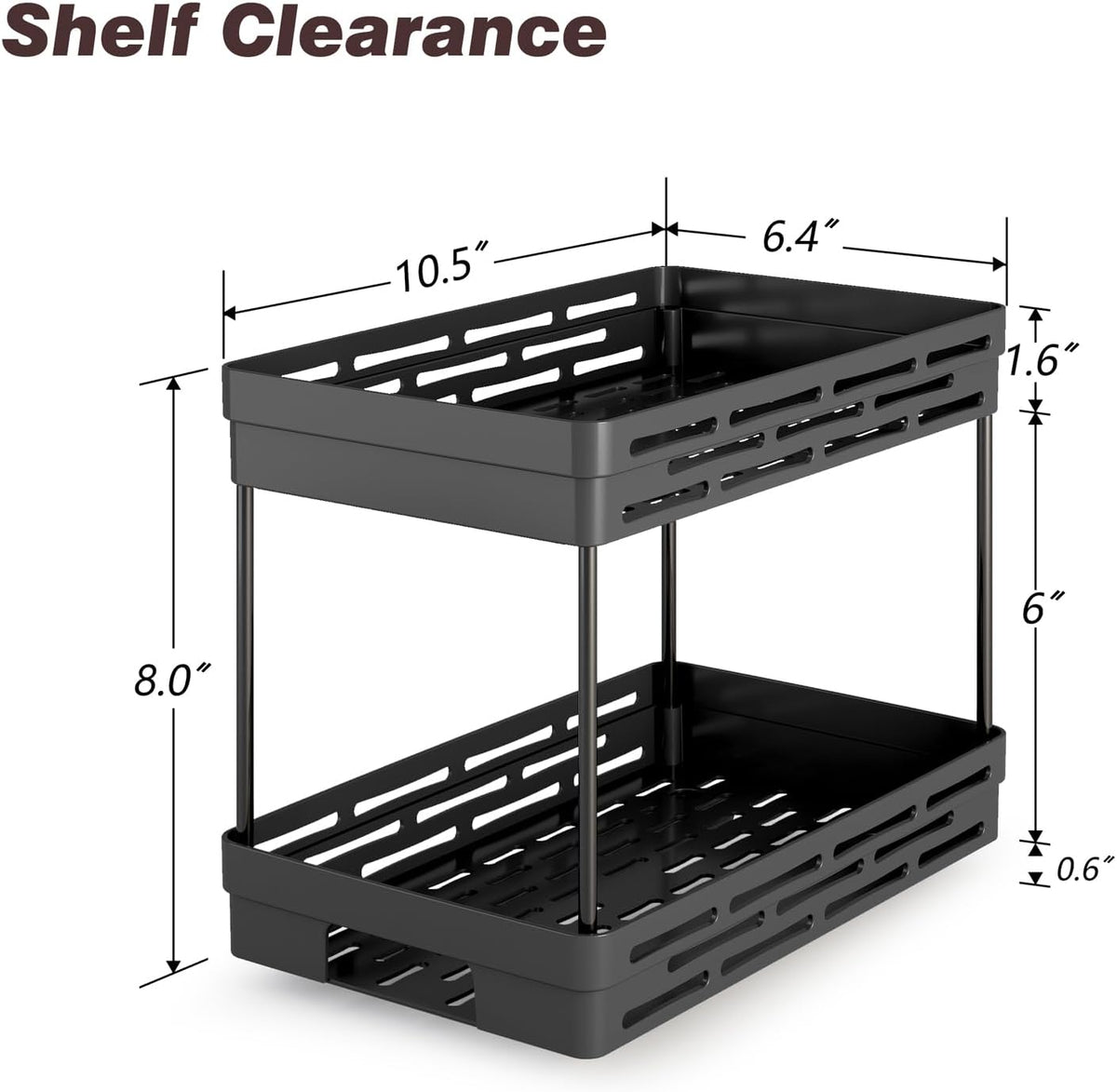 Pull Out Spice Rack Organizer for Cabinet, Slide Out Spice Racks Organizer, Spice Cabinet Organizers, Cabinet Size Need:12'' Highx11'' Deepx5'' Wide,Hold 10 Spice Jar Each Tier-2Tier, Black
