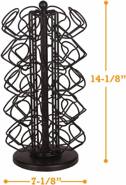 BLACKSMITH FAMILY 36 K Cup Pod Carousel Easy Assembly Design K Cup Holders,K Cup Holder, K Cups Holder,K Cup Carousel, 4-Tier Coffee Pods Holder Storage Organizer Stand,Glossy Black