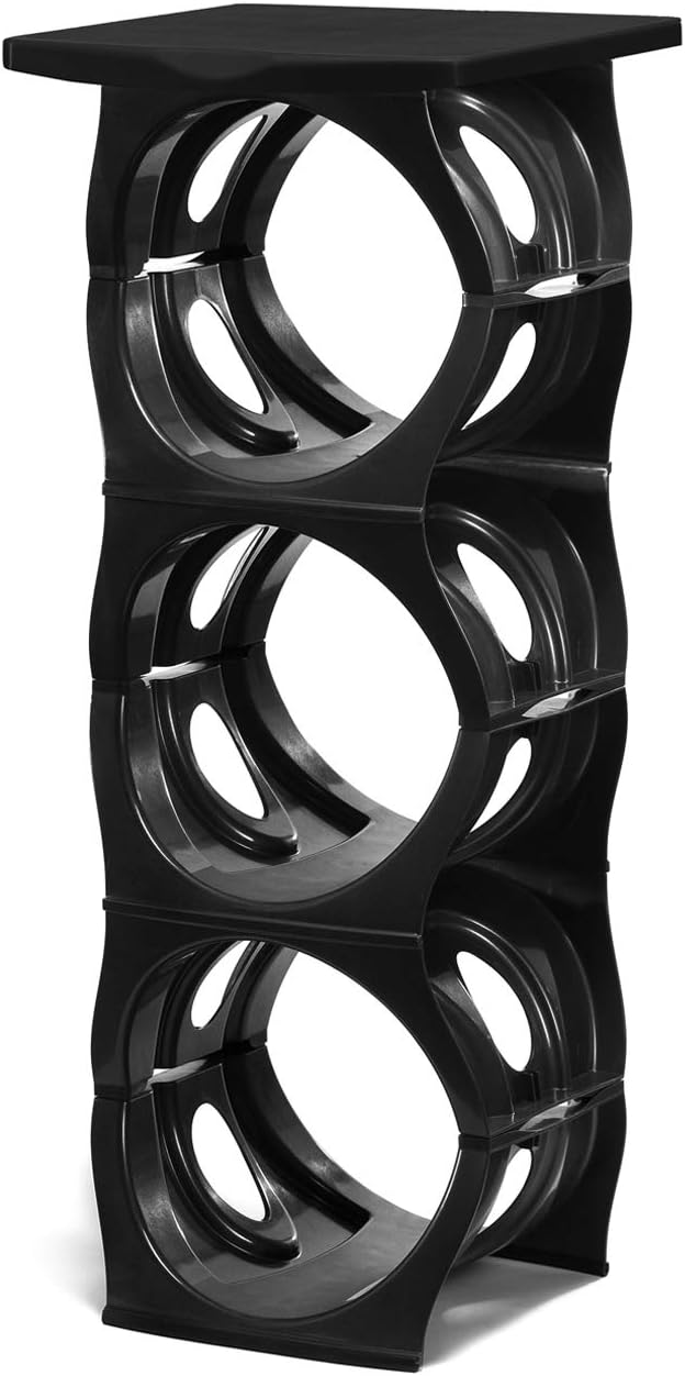Bariboo Stackable Water Bottle Storage Rack Best Water Jugs 5 Gallon Organizer. Jug Holder for Kitchen, Cabinet and Office Organizing. Reinforced Polypropylene (Silver, 4 No Shelf)