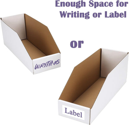 EXYGLO Cardboard Boxes, Pack of 35 Corrugated Storage Bins 12x6x4.5 inch Pantry Organizer Bins for Shelves Garage Office Organization
