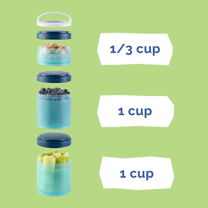 Whiskware Bluey Stackable Snack Containers for Babies, Toddlers, and Kids, 3 Stackable Snack Cups for School and Travel, Cupholder Friendly, Bluey and Bingo! Let’s Do This!