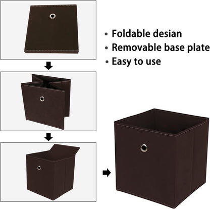 Black Foldable Storage Cubes Bins ,11 Inch Cloth Storage Cube Fabric Storage Box Cubes Organizer Baskets with Handles for Home Organizer Set of 3 (Black)