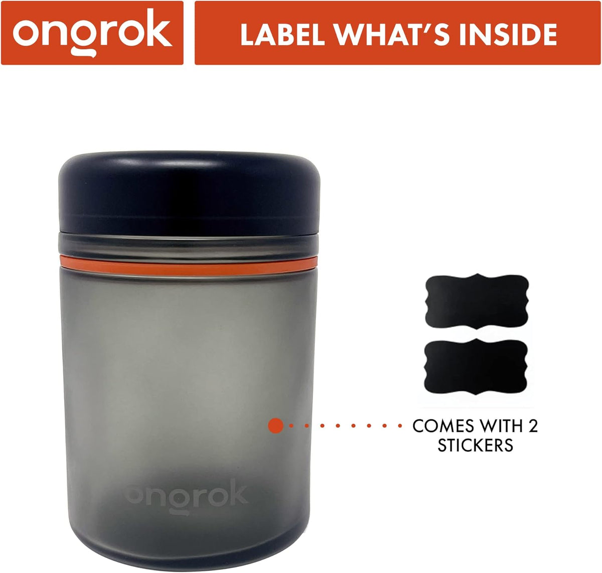 ONGROK Glass Storage Jar, 180ml | UV Herb/Spice Jar with Child‑Resistant Lid, Color‑Coded Glass Containers to Preserve Smell and Aroma