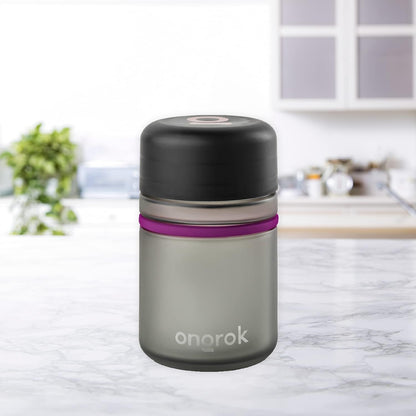 ONGROK Glass Storage Jar, 180ml | UV Herb/Spice Jar with Child‑Resistant Lid, Color‑Coded Glass Containers to Preserve Smell and Aroma