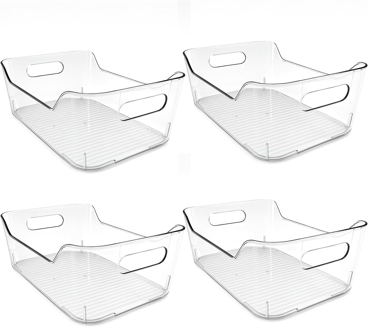 Acrylic Pantry Storage Bins, Storage Bins for Cabinets, Clear Bins for Pantry, Cabinets, Organizing, Fridge, Kitchen (7.9” x 5.5” x 3.2”)