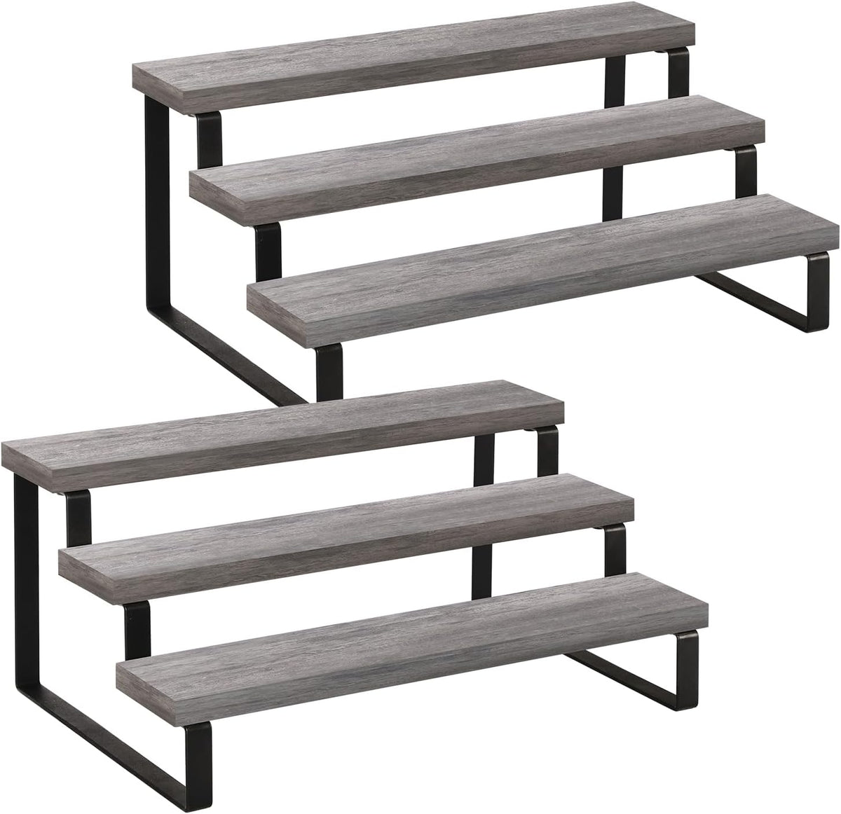 YINMIT Wooden Display Riser Stand, Tiered Perfume and Cologne Organizer Stand, 4 Tier Spice Rack Organizer, Rustic Display Shelf for Candles (4 Tier)