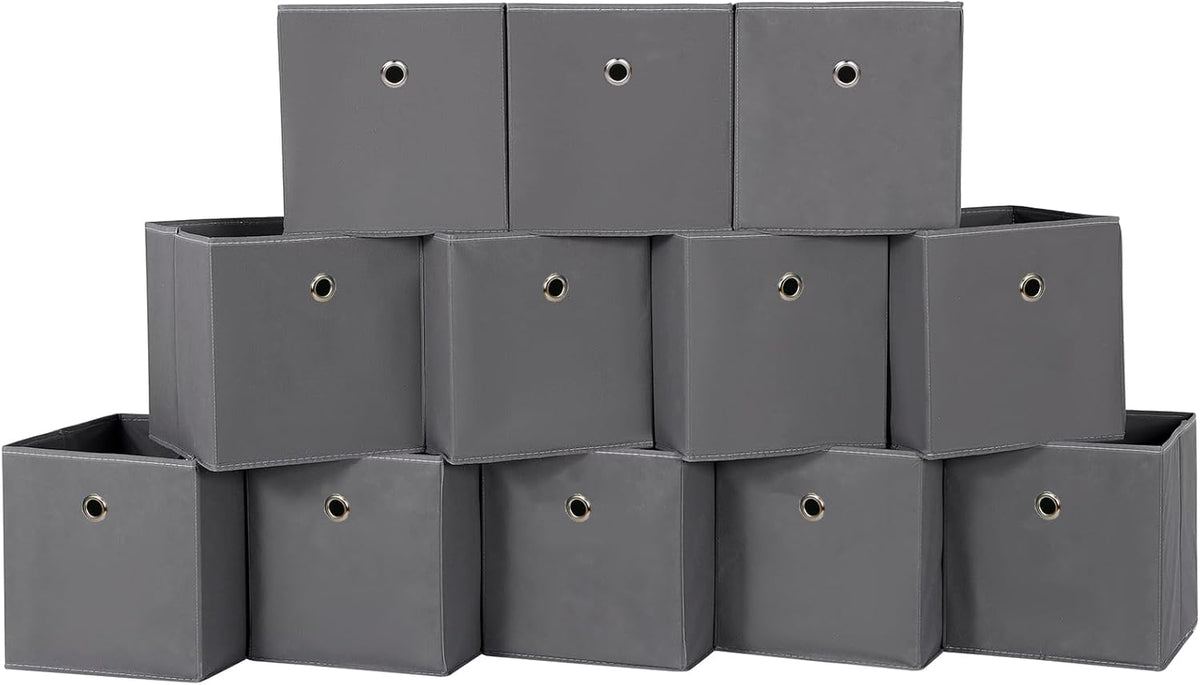 Black Foldable Storage Cubes Bins ,11 Inch Cloth Storage Cube Fabric Storage Box Cubes Organizer Baskets with Handles for Home Organizer Set of 3 (Black)