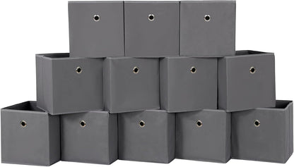 Black Foldable Storage Cubes Bins ,11 Inch Cloth Storage Cube Fabric Storage Box Cubes Organizer Baskets with Handles for Home Organizer Set of 3 (Black)