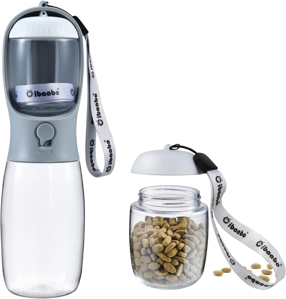 Cibaabo Dog Water Bottle with Food Container, Travel Puppy Water Bowl, Portable Pet Dispenser, Girl Dog Mom Gifts Accessories Stuff Essentials Necessities for Yorkie Chihuahua Cat Walking and Hiking