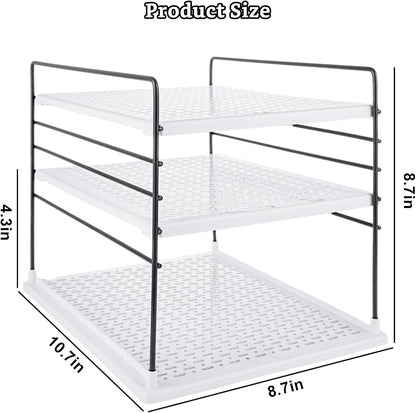 YAYODS 2 Pack Foil and Plastic Wrap Organizer, Kitchen Wrap Organizers and Storage Rack, 3 Tier Aluminum Foil Storage Organizer for Foil, Saran Wrap, 10.6 x 8.7 x 8.7 Inch