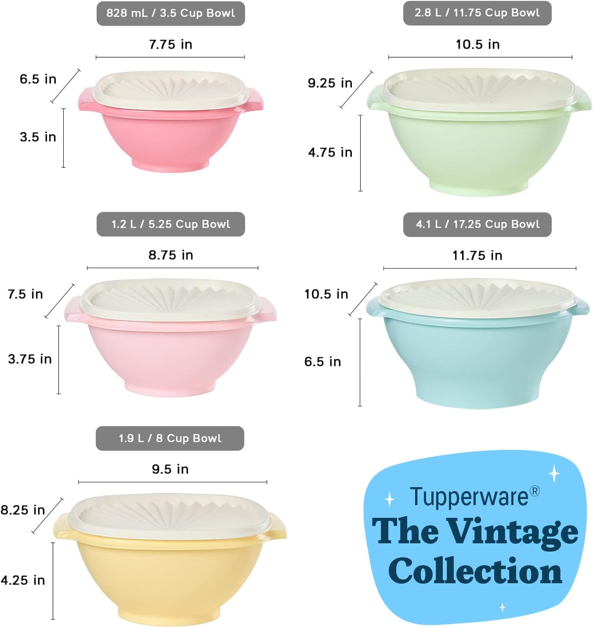 Tupperware Heritage Collection, New Food Storage Container Set in Vintage Pink, Dishwasher Safe and BPA Free (18 containers, 18 lids)