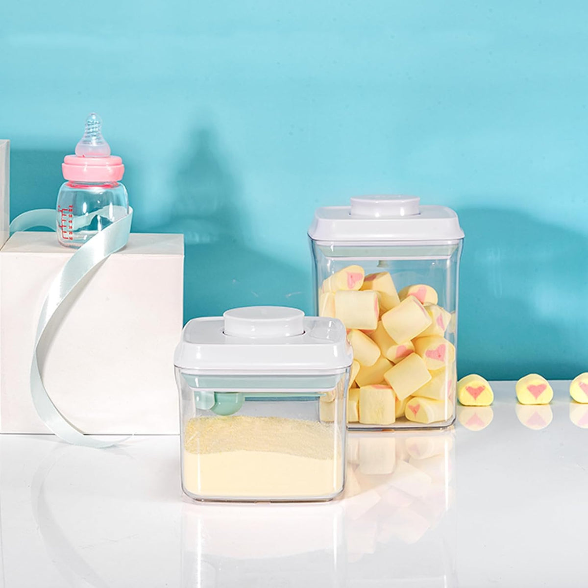 Airtight Food Storage Container Pop Containers With Lids, Bpa Free for Spaghetti Cereal Flour Rice Kitchen Organizer (rectangle 2050ml / 2.05qt)