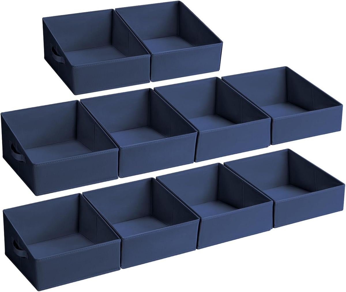 DIMJ Closet Storage Bins - Fabric Storage Baskets for Shelves, Collapsible Closet Organizers and Storage with Handles, Trapezoid Shelf Organization Storage Cubes for Purse, Toys, Books, Towel, Socks