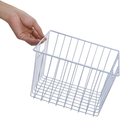 6 Pack Wire Storage Baskets for Organizing, Freezer Organizer Bins, Pantry Organization Bins Cabinets - Metal Basket Kitchen, Laundry, Fridge, Bathroom Countertop Organizer, Pearl White