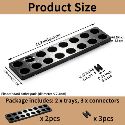 Berglander Coffee Pod Holder Drawer 20 K Cup, Coffee Capsule Organizer for Drawer, Plastic Coffee Pod Storage Organizer for Kitchen Drawer Holders for Nespresso for Kitchen