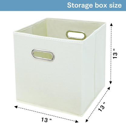 Black Fabric Cubby Storage Bins，13x13x13 Inches ，Cube Organizer Bin Foldable Storage Boxes with Dual Handles Fabric Organizer Box and collapsible Storage basket，Set of 3 ，Black