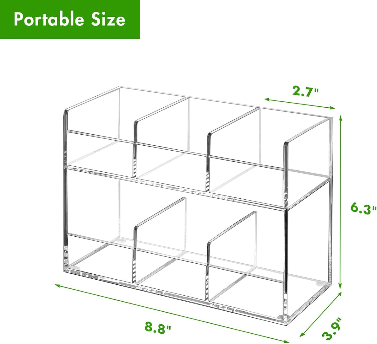 BEYGORM Acrylic Tea Bag Organizer for 216 Tea Packets, No Assembly Required, Display Holder for Countertop, Vertical Tea Bag Caddy for Cabinet, Tea bar Accessories, Teabags Storage Containers