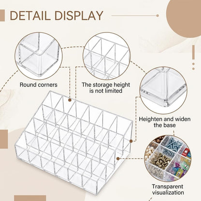 24Slots Essential Oil Holder，Plastics Essential Oil Storage,for Bottles Perfumes and Nail Polish Shelf，Essential Oil Organizer,Makeup Storage Rack