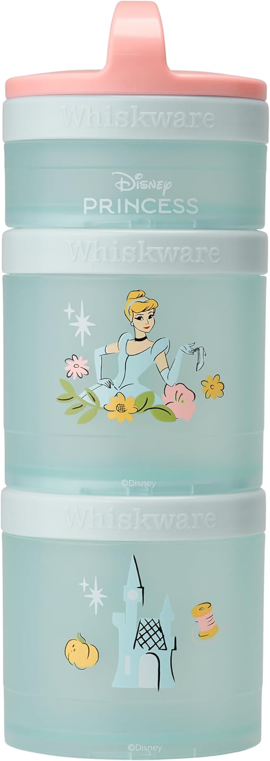 Whiskware Bluey Stackable Snack Containers for Babies, Toddlers, and Kids, 3 Stackable Snack Cups for School and Travel, Cupholder Friendly, Bluey and Bingo! Let’s Do This!