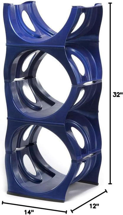 Bariboo Stackable Water Bottle Storage Rack Best Water Jugs 5 Gallon Organizer. Jug Holder for Kitchen, Cabinet and Office Organizing. Reinforced Polypropylene (Silver, 4 No Shelf)