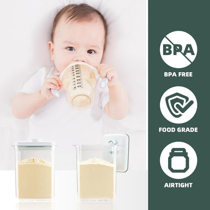 Formula Container to Go- 1700ml Pop Top Milk Powder Container, BPA-Free Airtight Formula Dispenser with Scoop and Scraper, 21OZ, 1.32LB, 600g, Clear