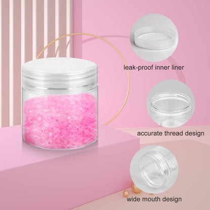 Loretoy 36 Pack 2 OZ Plastic Jars with Lids, BPA Free, Reusable, Refillable Transparent Cosmetic Containers for Bath Salts, Cosmetics, Powders, Beauty Product and Small Accessories